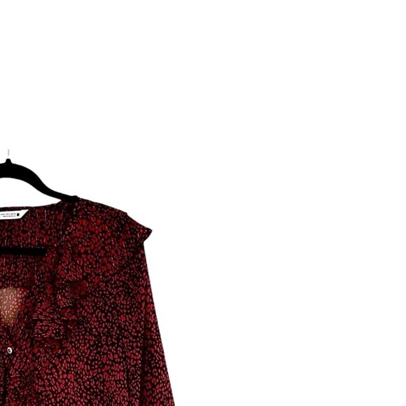 Zara Animal Print Ruffle Blouse - Picture 4 of 7